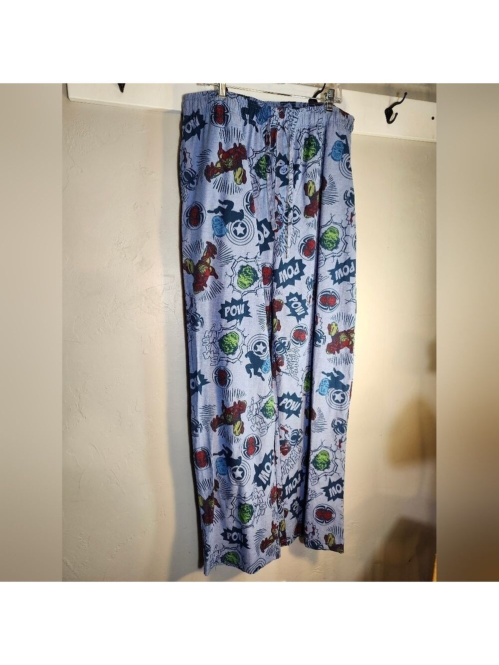 Marvel Superhero Lounge Bottoms Blue Spider Man Hulk Pockets Men's Size 2X 44/46